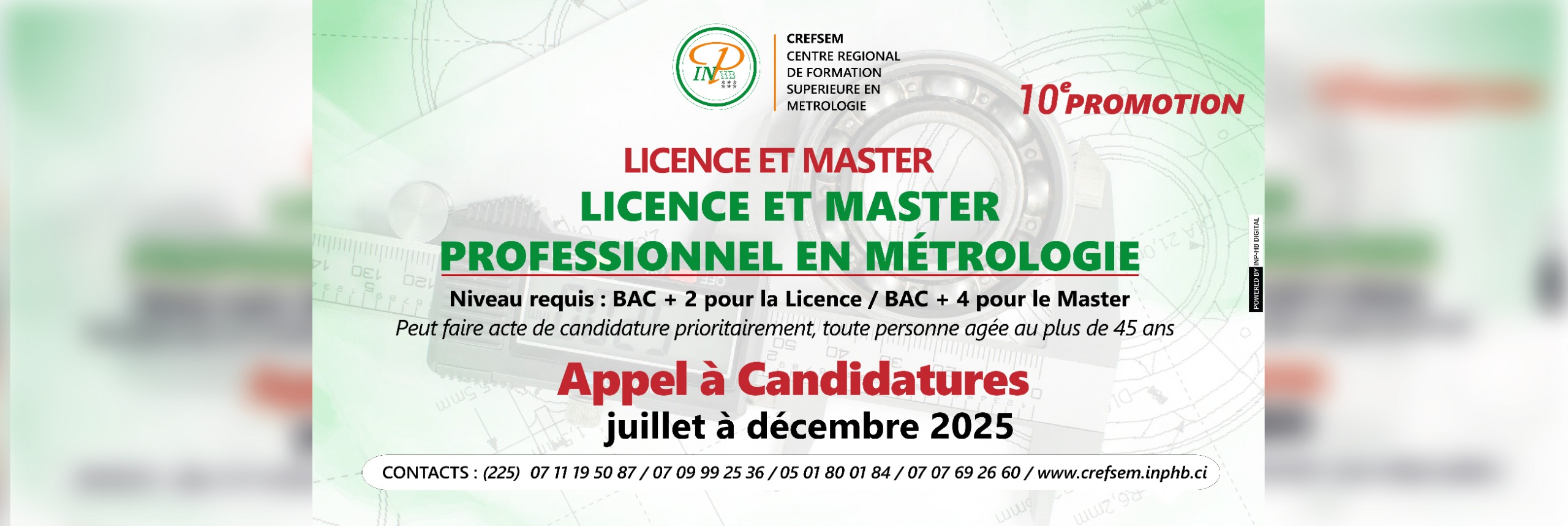 INFORMATIONS METROLOGIE LICENCE ET MASTER